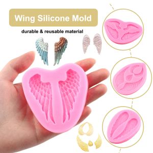 Angel Wings Silicone Mold Cupcake Fondant Molds Cake Decorating Tools Chocolate Gumpaste Mold Candy Resin Clay Molds