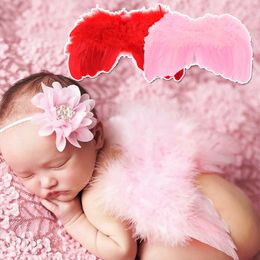 Ange wings blanc plume nouveau-né bébé accessoires