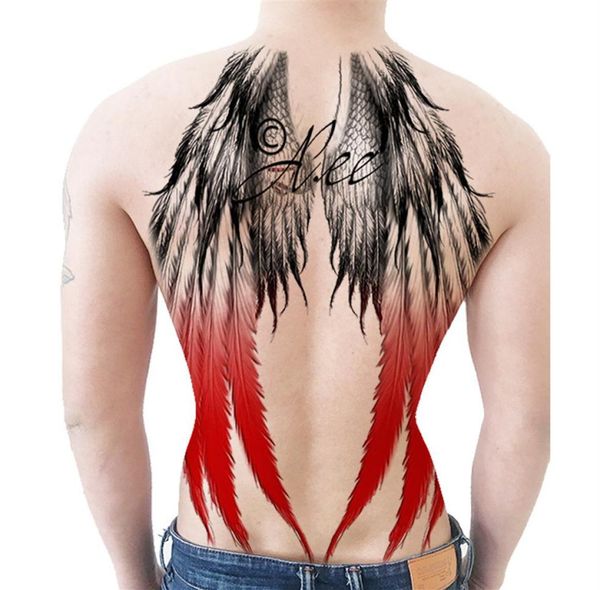 Ailes d'ange ailes couleur dos autocollants imperméable hommes et femmes Simulation durable tatouage autocollants 235T7667528