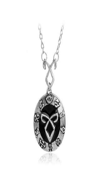 Collar de runas de poder angelical inspirado en el collar de Instrumentos Mortales joyería de moda 9403160