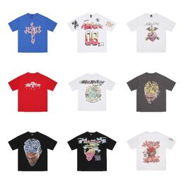 Ángeles nacidos del fuego Estampado Hellstar Diseñador Camisetas para hombre Hip-Hop Camisetas de manga corta Tops de algodón unisex Hombres Camisetas vintage Camiseta gráfica suelta Rock Oversize S-XL