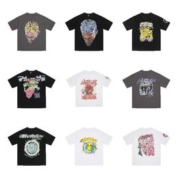 Ángeles sobre el cerebro Imprimir Hellstar Diseñador Camisas para hombre Hip-hop Camisetas de manga corta Tops de algodón unisex Hombres Camisetas vintage Camiseta gráfica Oose Rock de gran tamaño