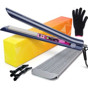 Antenil Professional Flat Iron 1 Inch Hair Sleurer en Curler 2 in met verstelbare temperatuur voor alle soorten 240428