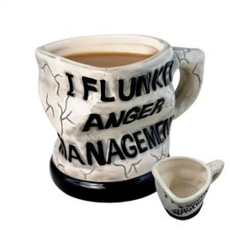 Taza de té de gestión de la ira Ceramic Coffee Mug Humor Bebada creativa Bebida para agua para vino 240407
