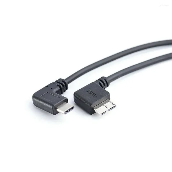 Ángulo de 90 grados USB3.1 tipo C a USB 3,0 Cable Micro B adaptador de conector de datos de 5Gbps para disco duro teléfono móvil PC OTG tipo C