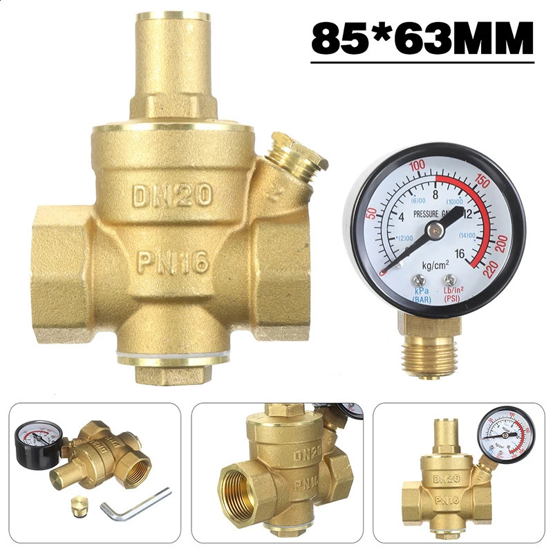 Angle s Adjustable Water Reducing With Gauge DN20 34 inch Brass Household Pressure Regulator Release 231030