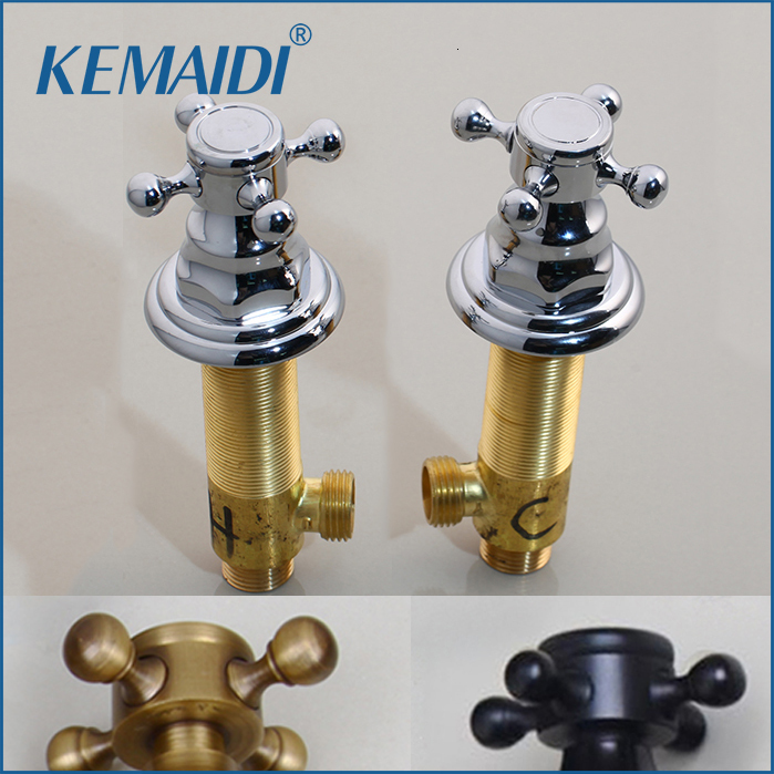Válvulas ânguas Kemaidi Antique Brass Chrome Basintap Handle Durável Design exclusivo cozinha Misturador frio Manças de chuveiro Hand 230505