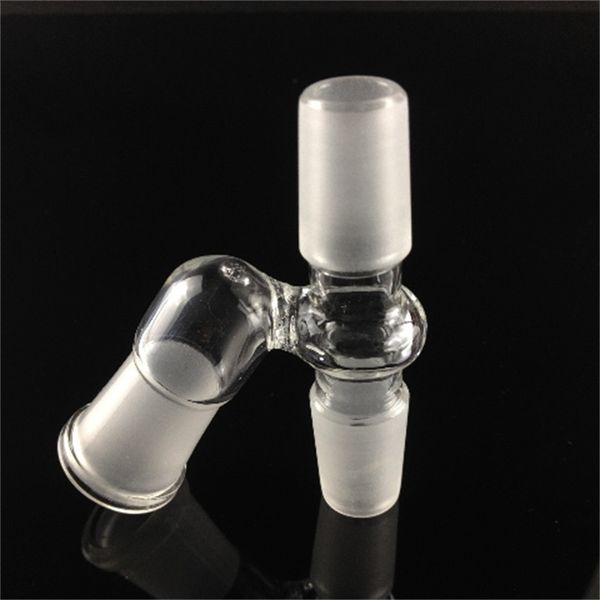 Hookahs Adaptador circular hembra en ángulo Junta de 14 mm / 18 mm para tubería de agua de vidrio bong burbujeador evitar carrige.