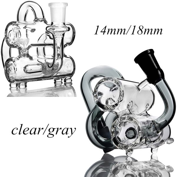 Tuyaux en verre à double chambre à joint coudé Ashcatcher pour narguilé bangs Bubbler 90 degrés Ash Catcher 18mm 14mm Dab Rig Ice Catchers pour fumer