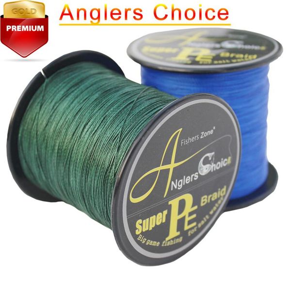 Línea de pesca trenzada PE de 4 hebras de Anglers Choice, línea de pesca multifilamento superior, 500m, 546 yardas, 10LB, 20LB, 30LB, 40LB, 50LB, 60LB, 80LB, 1187D