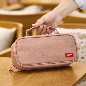 Potloodtassen Angoo ins Kawaii Canvas Dubbellaags Grote Capaciteitsgeval Tas Box Potloden Pouch voor Kinderschool Briefpapier