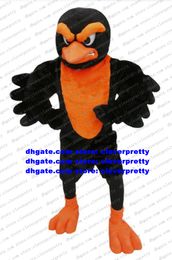 Costume de mascotte en colère, vautour Oragne noir, Oriole, perroquet, perruche, ara, aigle, faucon, Glede, avec de longs sourcils denses, No.8673 FS
