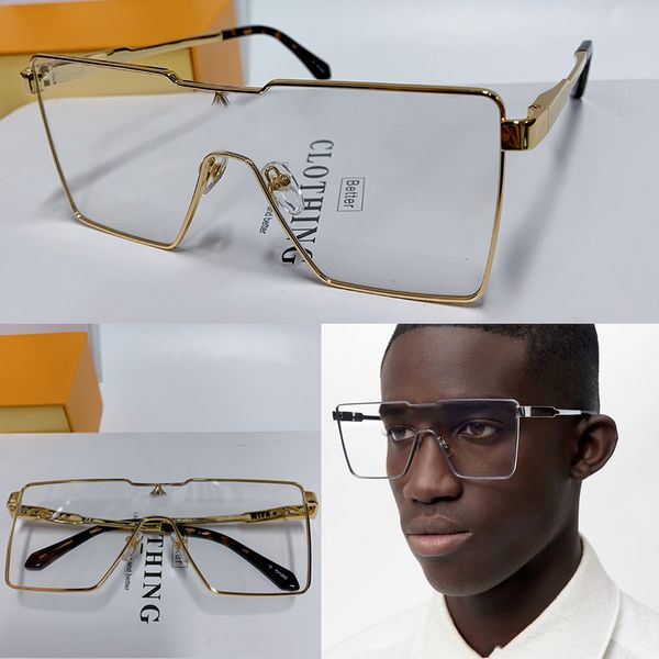 Diamante de diseño angular GAFAS DE SOL DE METAL CYCLONE Gafas de cristal brillantes de forma cuadrada de gran tamaño para hombre y mujer Z1700U con un marco delgado actualizado para la temporada Tonos