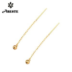 Ani 18K effen geel / rose goud (AU750) vrouwen verlovingsdaling oorbellen aanpassen mode dangle design trendy verjaardagscadeau 210317