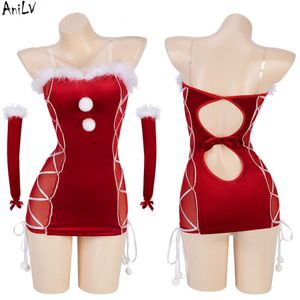 Ani 2022 Winter Kerst Meisje Capuchon Sjaal Harige Bikini Uniform Kerstman Vrouwen Pluche Ondergoed Cosplay Kostuums cosplay