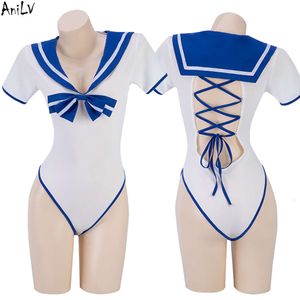 Ani 2023 Strand Meisje Anime School Bodysuit Badpak Uniform Kostuums Vrouwen Student Sailor Badmode Outfit Pool Party Cosplay cosplay
