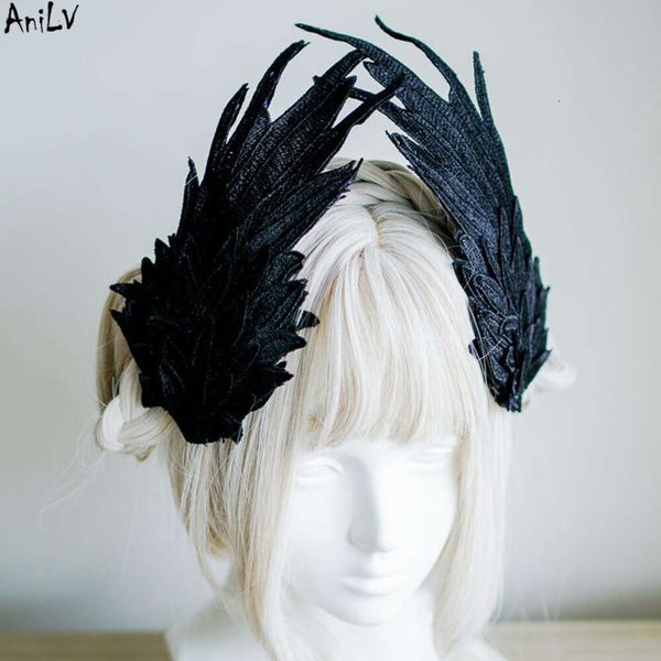 Ani Halloween mort diable magique sorcière chapeaux gothique anges foncés aile brodée pince à cheveux Cosplay vêtements multiples cosplay