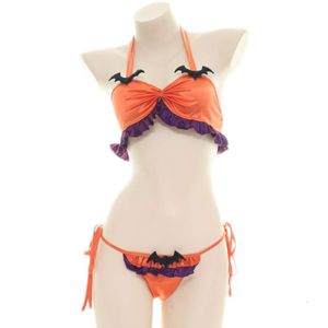 Ani Halloween volants licou sangle Bikini maillot de bain Costume été plage fille petite chauve-souris maillots de bain ensemble uniforme Cosplay cosplay