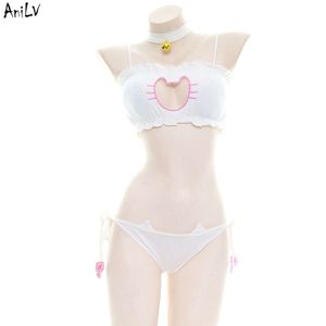 Ani japonais Anime Lolita chat patte cloche maillot de bain Costume fille chats mignon maillot de bain bikini uniforme tentation Lingerie Cosplay cosplay