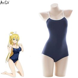 Ani Anime japonés Sword Art Online Kirigaya Suguha Alfheim traje de baño traje de playa traje de estudiante traje de baño uniforme Cosplay