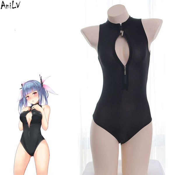 Ani Anime japonés leotardo ajustado de una pieza traje de baño traje Studnet traje de baño Fiesta EN LA Piscina Cosplay