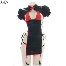 Ani jeu japonais Chun-li Cheongsam robe tentation uniforme Lingerie Costume femmes croix maillot de bain à bretelles piscine fête Cosplay cosplay