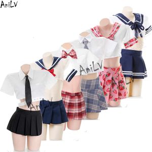 Ani – uniforme scolaire japonais, Costume de série pour fille, jupe plissée de marin, tenue Pamas, vêtements de Cosplay