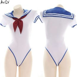 Traje de baño de uniforme de marinero Stunden de Escuela Japonesa de Ani, traje de baño para mujer, Chica de Anime, mono, lencería de Pamas, cosplay