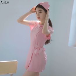 Ani belle uniforme d'infirmière Pure Costumes Pamas privé femme médecin jeu de rôle femmes Sexy chemise de nuit ensemble de Lingerie érotique cosplay