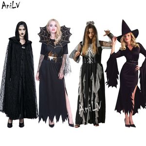 Ani nouvelle série Halloween Cosplay femmes araignée sorcière fantômes zombie anges noirs terreur sanglante uniforme tenues Costumes cosplay