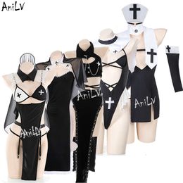 Ani nouvelle série de nonnes uniforme Halloween Cosplay femmes médiéval couvent soeur robe tenue ensemble Costumes cosplay