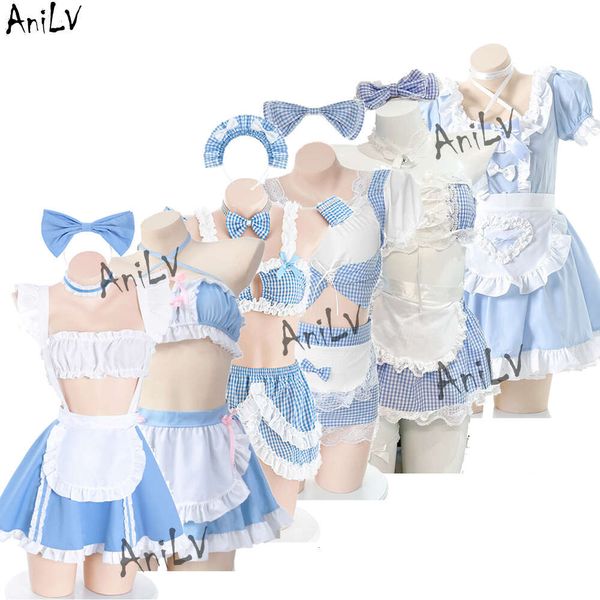 Ani-Disfraz de la serie Unifrom para mujer, traje de sirvienta de estudiante, Meido Kafe, lencería con temperamento de café, traje de Pamas, cosplay