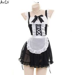 Ani – robe de demoiselle d'honneur dos nu pour femmes, tablier, chemise de nuit, uniforme, Costume Anime Lolita Cook, maillot de bain pour filles, fête à la piscine, Cosplay