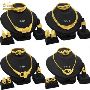 ANIID Dubai – ensemble de bijoux plaqués or 24 carats pour femmes, bijoux éthiopiens de mariée, collier de boucles d'oreilles africaines brésiliennes, 240322