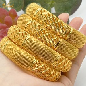 Aniid Dubai Bangles 24k Gold Color Bracelet africain pour femmes Bijoux en alliage de créateur en gros de luxe Hawaiian Jewelry 240522