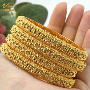 Aniid Dubai Gold Bangle Set Dames Indiase Armbanden Custom Ethiopische Vrouw Accountoires Afrikaanse Nigeriaanse Sieraden Body Best Friend Q0717