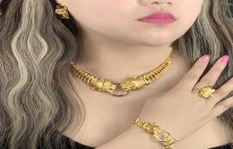 Aniid Dubai Gold Jewelry Sets for Women Big Animal Indian Jewelery Indian Secklace Anillo de accesorios de boda 21067979490
