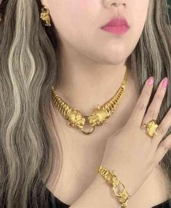 ANIID Dubai ensembles de bijoux en or pour femmes grand Animal bijoux indiens créateur africain collier bague boucle d'oreille accessoires de mariage884583798496