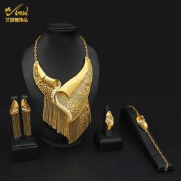 ANIID Conjunto de collar de borlas Cobre Dubai Etíope Chapado en oro Conjuntos de joyas africanas Pendientes de boda nigerianos nupciales Afgani 2021 H1022