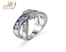 Anillos Yuzuk Jewelry Pouple Amethyst Stone Rings for Women Vintage 925 STERLING SILP ENGAGEMENT BIJOURDE7541808