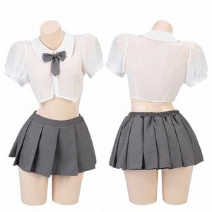 Anilv Anime Girl School Student Uniforme Costumes Femmes Mignon Plaid Maid Outfit Cosplay Jupe Plissée K51y #