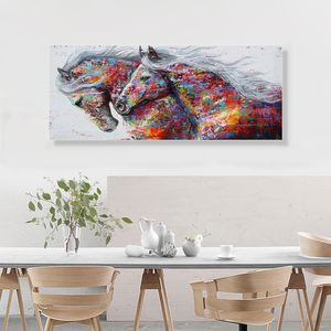 Animal Abstract Wall Art Running Horse Canvas Schilderij Moderne Prints Posters Foto's Woonkamer Decoratie Home Decor