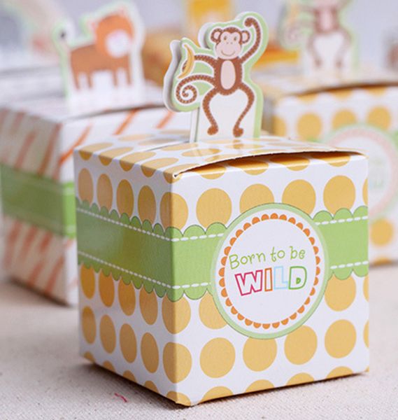 Boîtes à bonbons animaux bébé fille garçon faveurs de fête coffrets cadeaux cadeaux de mariage pour les invités fournitures de décoration de fête d'anniversaire
