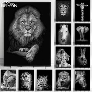 Animal Toile Peinture Mur Art Lion Éléphant Cheval Affiches et Gravures Mur Photos pour Salon Décoration Décor À La Maison Sans Cadre