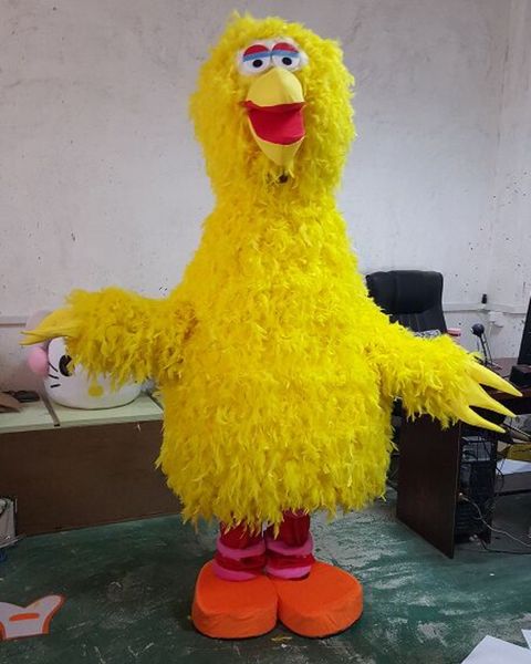 Animal carnaval jaune grand oiseau mascotte Costume de noël déguisement Halloween mascotte Costume
