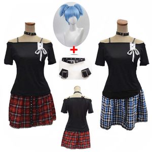 Animal Classroom Murder Shiota Nagisa Punk Girl Uniformen Halloween Party Cosplay Kostuum Complete Set met accessoires en pruik G0925