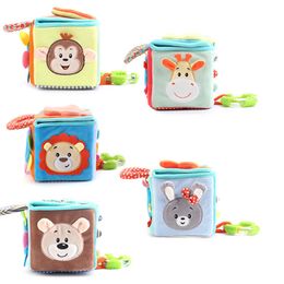 Animal Cloth Building Blocks New Infant Baby Cloth Doll Doux Hochet début Éducatif Bébé Jouet Doux En Peluche Set Cube LJ201113