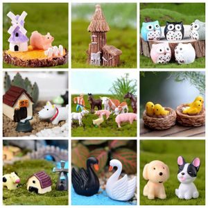 Animal Country Farm Fairy Garden Accessoires Miniatuur Ornament Standbeeld Figurines Landschap Bonsai Pot Dollhouse Terrarium Decor 240424