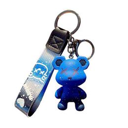 Animal Crossing Deur Luxe Sleutel Auto Breien Jongens en Meisjes Mooie Gekleurde Beer Hars Hanger Accessoires Klein