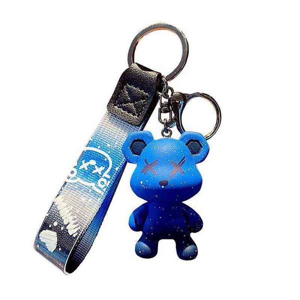 Animal Crossing porte clé de luxe voiture tricot garçons et filles joli ours coloré résine pendentif accessoires petit